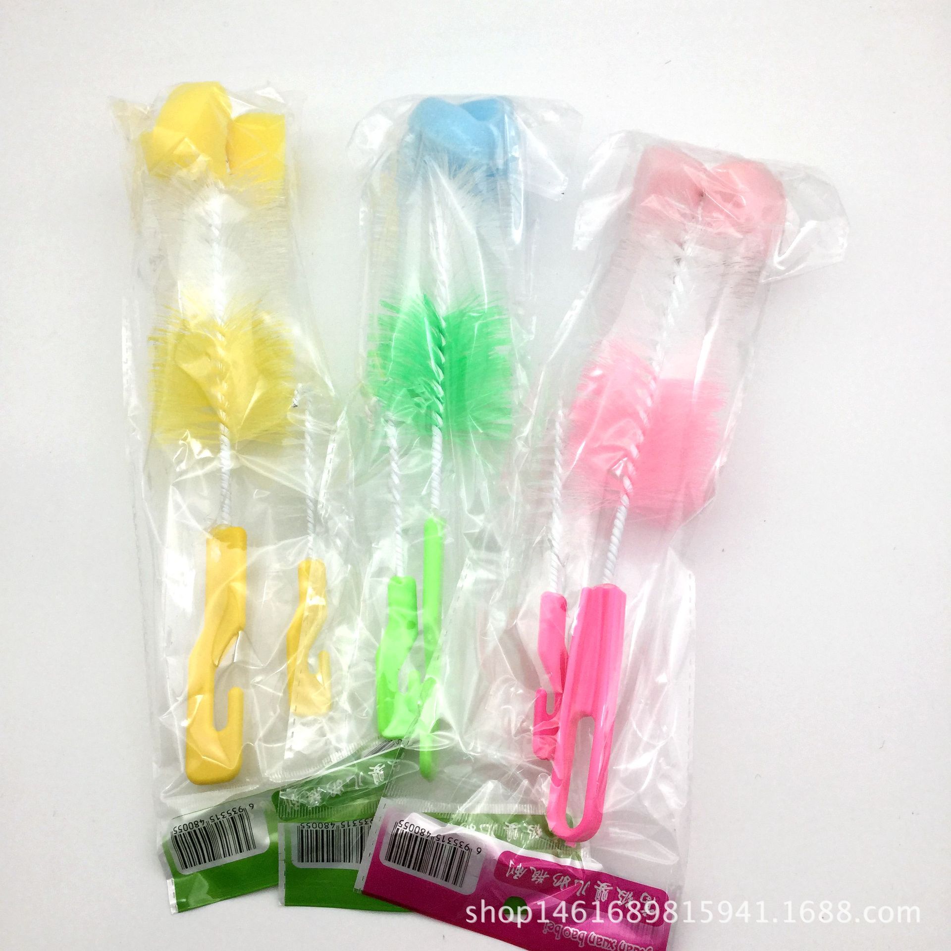 Independent bagged factory direct sales, multi-functional sponge material baby bottle and cup washing brush, thermos cup gift brush wholesale