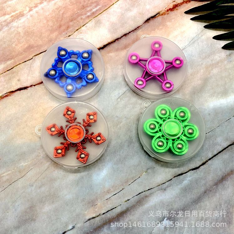 新款炫彩金属指尖陀螺 地摊庙会热卖电镀钢珠塑料陀螺 玩具批发细节图