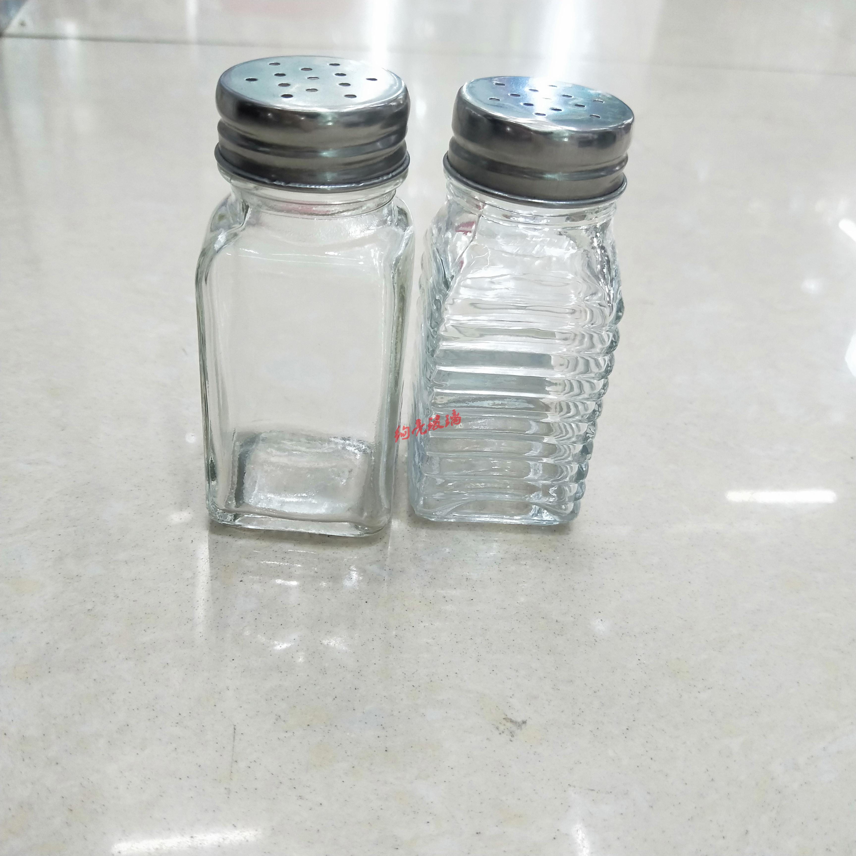 透明玻璃罐子 四方玻璃瓶盐罐 平光调味瓶 厨房用品