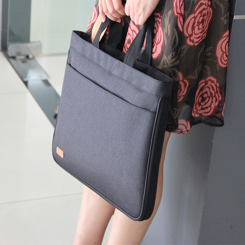 Expandable three-dimensional double-layer hand-held office and meeting handbag, business official document affairs and materials bag, Gao Shang 9916 details Picture