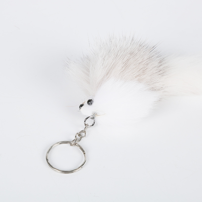 厂家直销绒毛狐狸钥匙环挂件 时尚包包挂件 仿动物钥匙圈批发细节图
