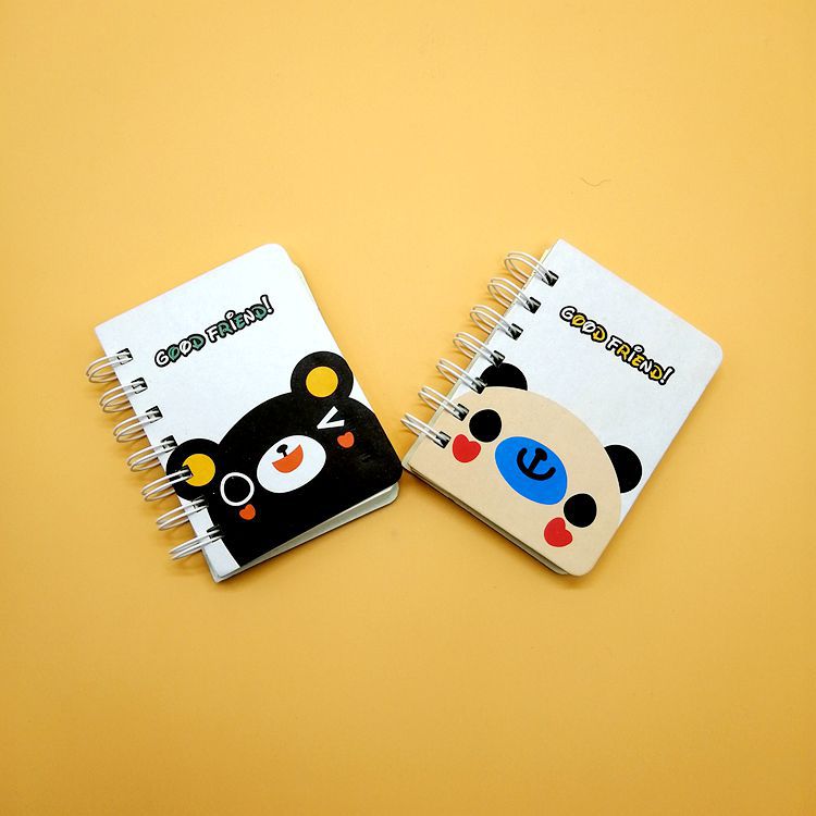 Cute animal cartoon side-flipping coil notebook, mini portable notebook, pocket notepad, two-yuan store details Picture