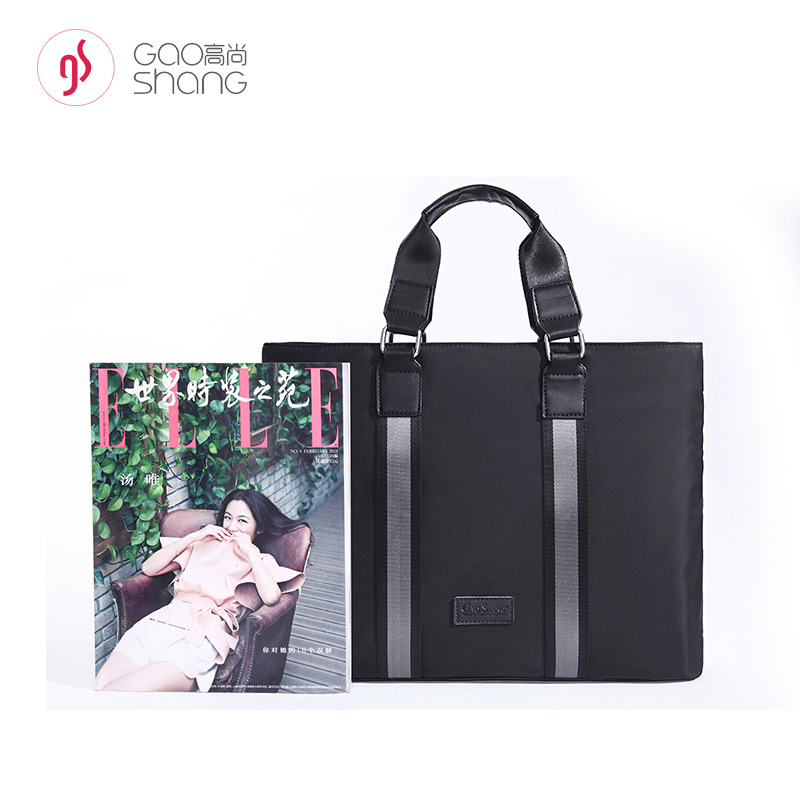 Canvas computer bag, A4 handbag, document bag, storage file bag, business bag, single-shoulder handbag, high-end 9906 details Picture