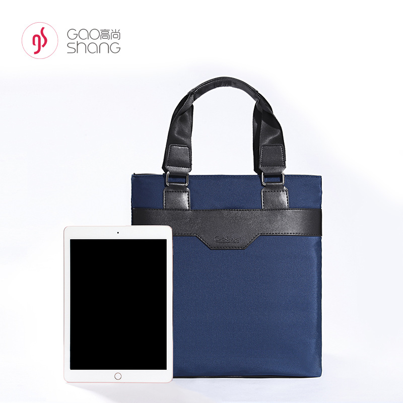 Canvas vertical three-dimensional briefcase, hand-held bag, file storage bag, dual-purpose bag for business trips and travels, Noble 9902 details Picture