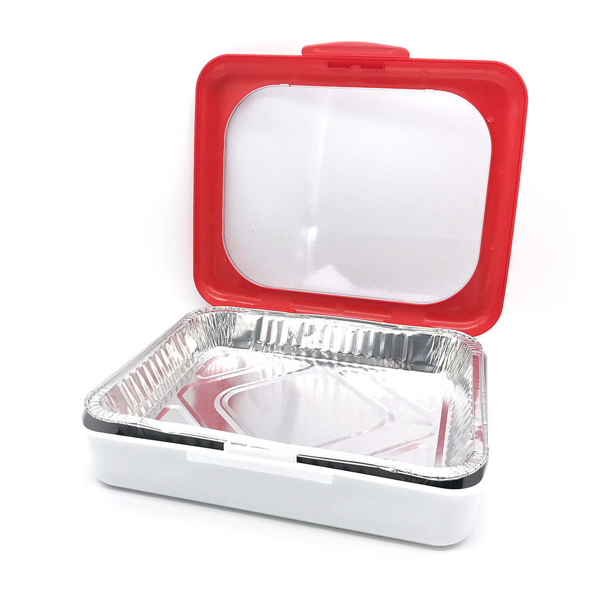 2 in 1 foil Fancy panz tray Picnic tin foil fresh-keeping box insulated fresh-keeping plastic tray details Picture