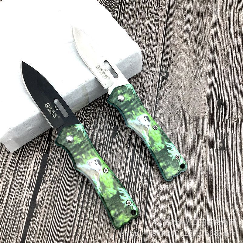 Boston stainless steel folding knife Portable Fruit knife 10-yuan store Multi-dimensional Store Hot Sale wholesale Specification image