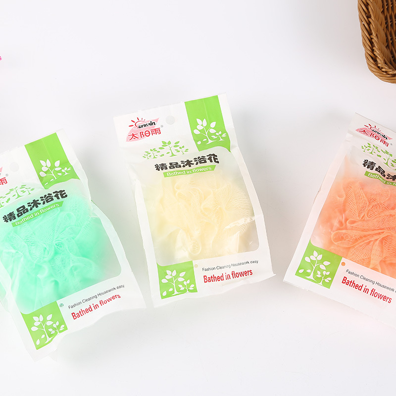 彩色沐浴球 多彩浴擦 洗澡巾搓背浴花打泡泡清洁洗浴用品