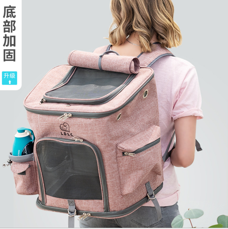 حقيبة الكتف المزدوجة رقم L يمكن أن تطوي حقيبة القط الأليفة Specification image