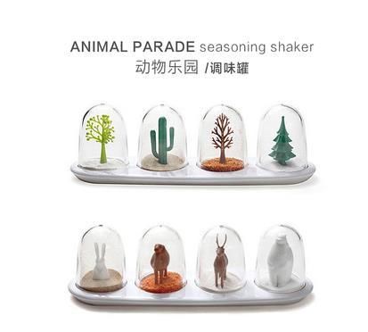 超萌动物厨房调味罐 四季季节动物乐园调味罐调料盒调味瓶调味罐