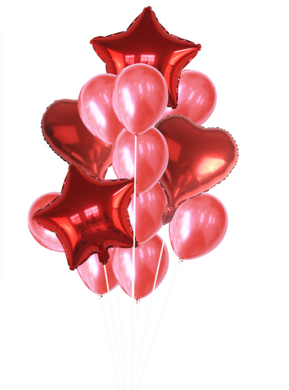 14pcs Balloon Heart Five-pointed Star Balloon Set Item Picture