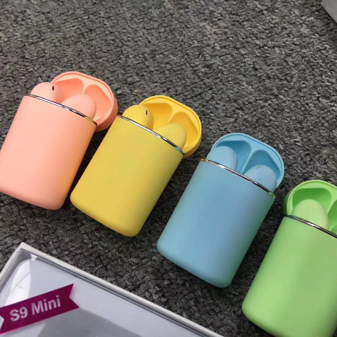 S9mini Bluetooth Headphones 5.0tws pop-up window wireless charging Macaron Headphones Touch both ears truly three-dimensional