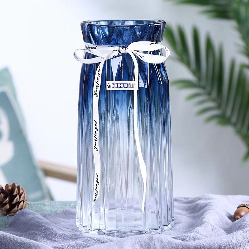 European-style glass vases, hydroponic transparent living room colored glass vases, hotel model room flower arrangement craft ornaments Specification image