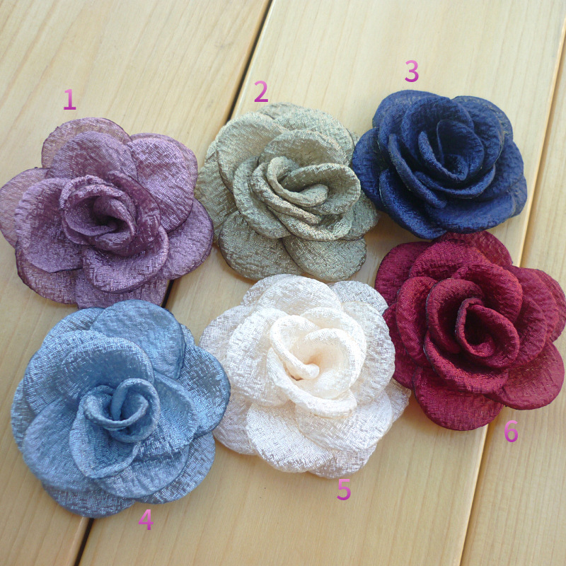 New Korean Version Of Rose Fabric Flower Jewelry Burned Edge Simulation Hair Hair Accessories Dance Shoes Flower Dress Corsage Application Scenario