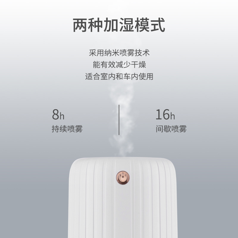 新款乐杯加湿器 USB静音空气补水喷雾雾化器车载大容量夜灯加湿器细节图