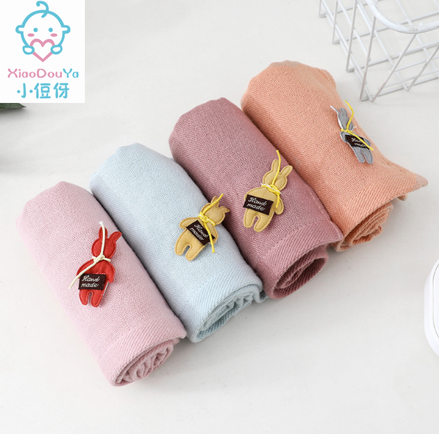 Little 侸 kid cute little bear gauze series pure cotton children 's towel patch figurine series 25*50cm