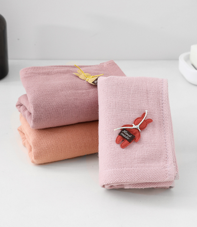 Little 侸 kid cute little bear gauze series pure cotton children 's towel patch figurine series 25*50cm Specification image