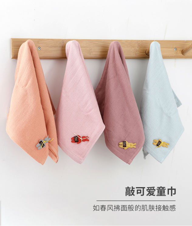 Little 侸 kid cute little bear gauze series pure cotton children 's towel patch figurine series 25*50cm Application Scenario
