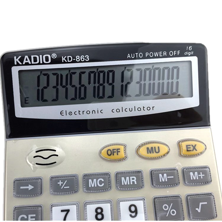 厂家供应水晶键KADIO 计算器KD-863太阳能 办公型