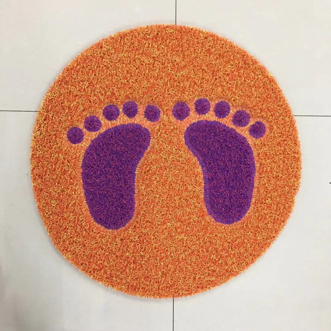 Medium-thick mesh bottom two-color circular puzzle floor mat, entrance brushed puzzle foot mat, anti-slip brushed mat, door mat details Picture
