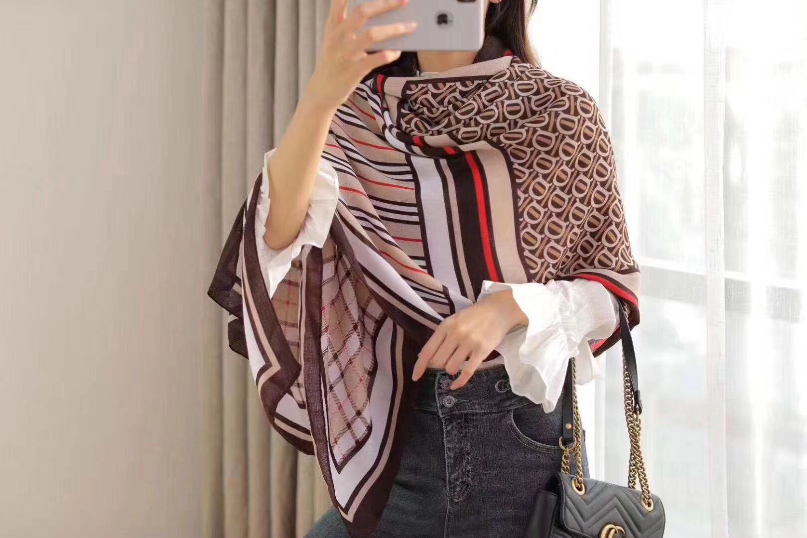 New Spring And Autumn Leopard Scarf Star Style Specification drawing
