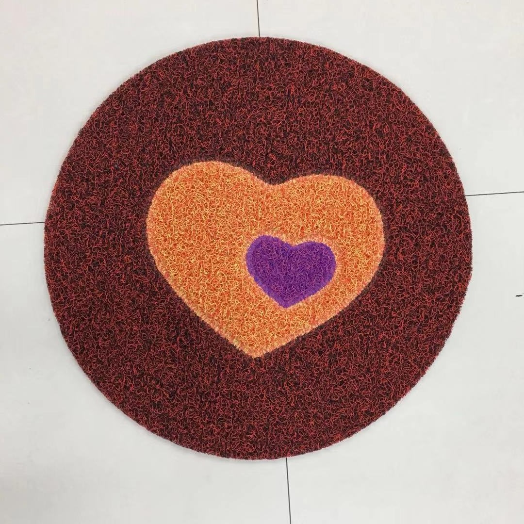 Medium-thick mesh bottom two-color circular puzzle floor mat, entrance brushed puzzle foot mat, anti-slip brushed mat, door mat Application Scenario