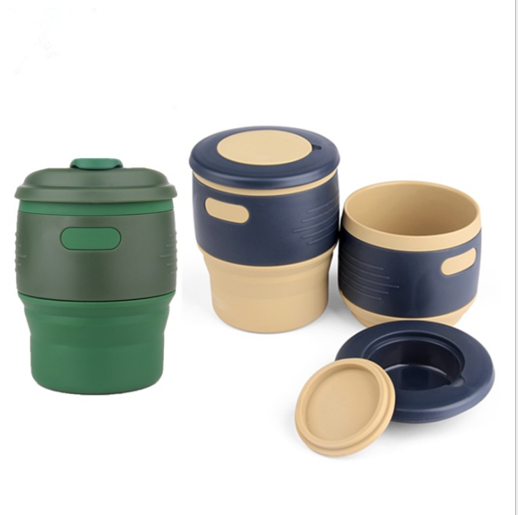 Silicone compressed water bottle Retractable silicone cup compact mini portable easy to carry out advertising silicone water bottle