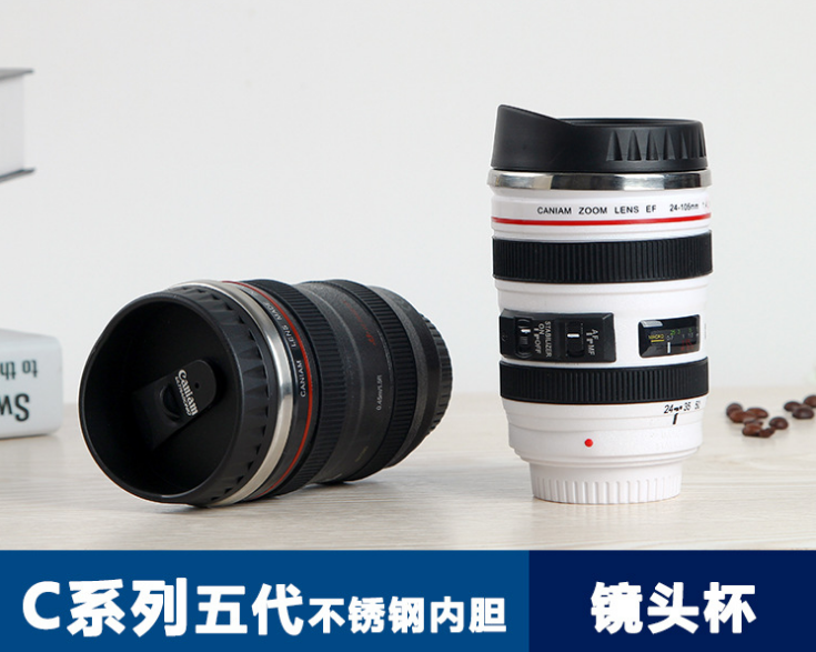 Five generation lens mug stainless steel interior mug coffee mug camera mug