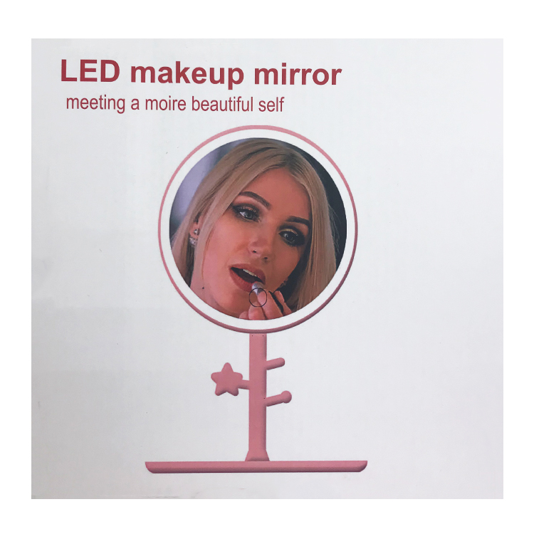 led with light student dormitory vanity mirror girl makeup mirror bedroom desktop lamp