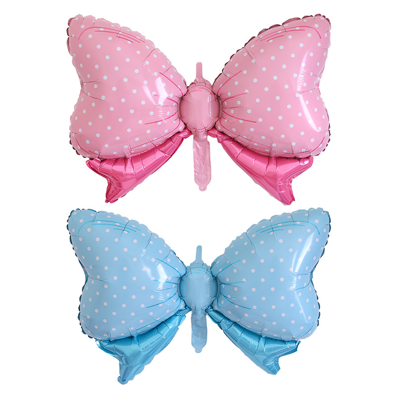 New large-sized candy polka dot bow aluminum film balloon for baby's first birthday party decoration