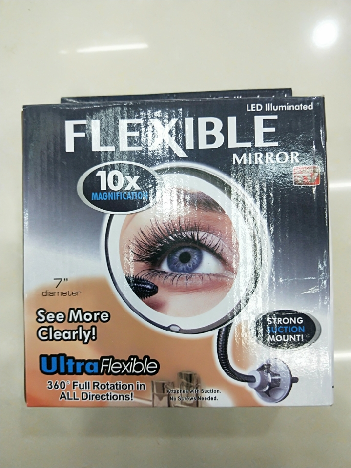 Flexible Mirror LED放大化妆镜鹅颈吸盘浴室美妆镜子补光灯镜
