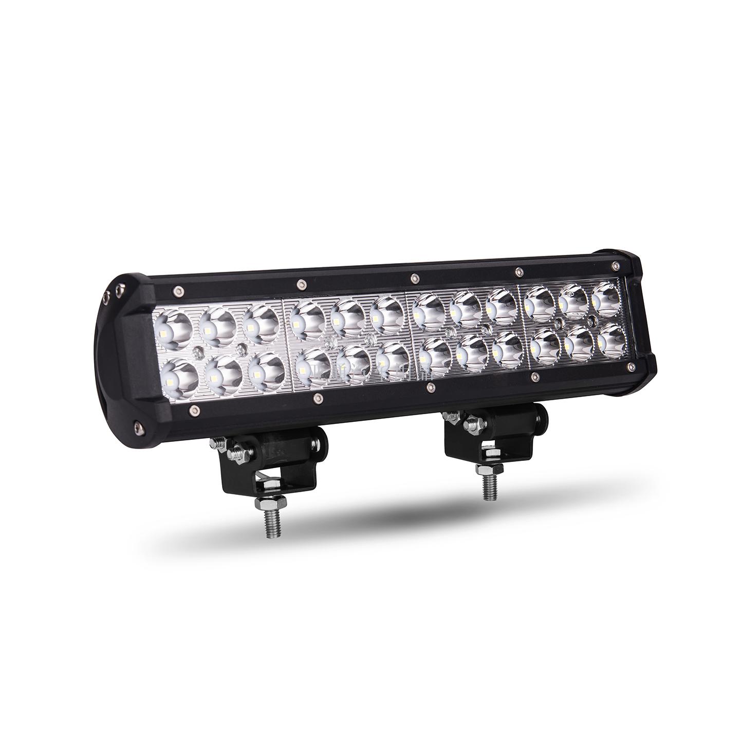 汽车宽压长条灯三目款72WLED工作灯越野车12V-65V2排24灯白底实物图