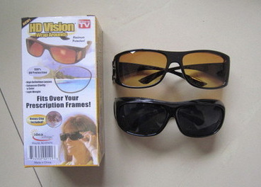 TS HD Vision Wrap Arounds TV太阳镜 多功能眼镜 旅行眼镜 两副装