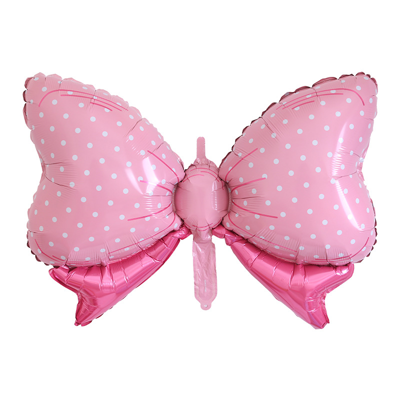 New large-sized candy polka dot bow aluminum film balloon for baby's first birthday party decoration Specification image