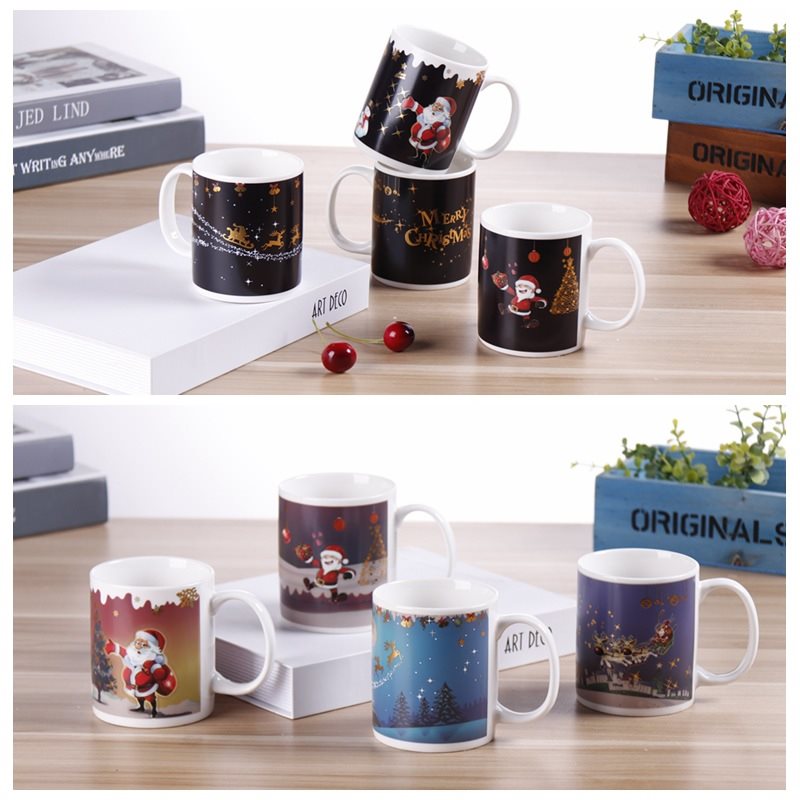 创意陶瓷变色杯圣诞老人杯情侣咖啡杯办公室水杯男女学生潮流圣诞产品图