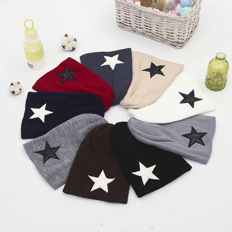 Beijing youth hat men winter five-pointed star set cold hat women autumn and winter Korean version of woolen scarf hat Specification drawing