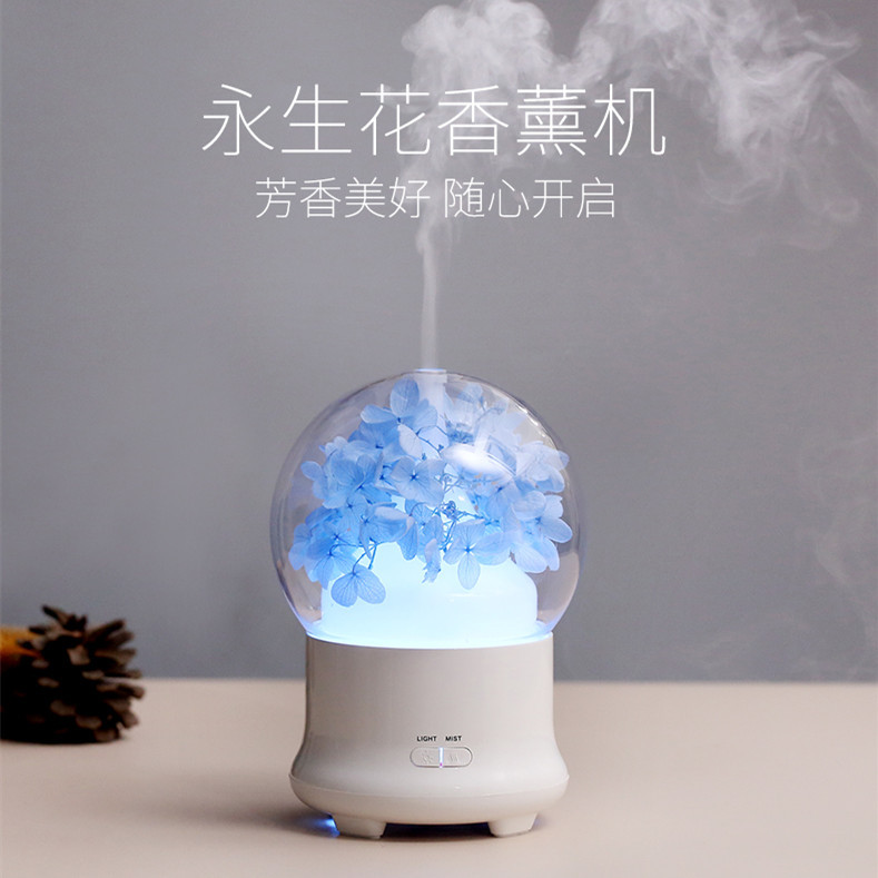 Creative everlasting flower aroma diffuser humidifier Birthday gift 100ml Seven-color direct filling essential oil aroma Diffuser gift customization details Picture