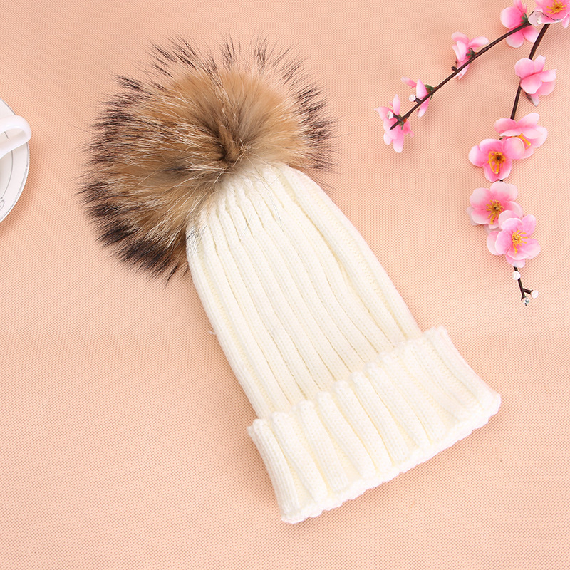 New hair-like hat warm all knitted hat ladies hairball woolen hat manufacturers wholesale
