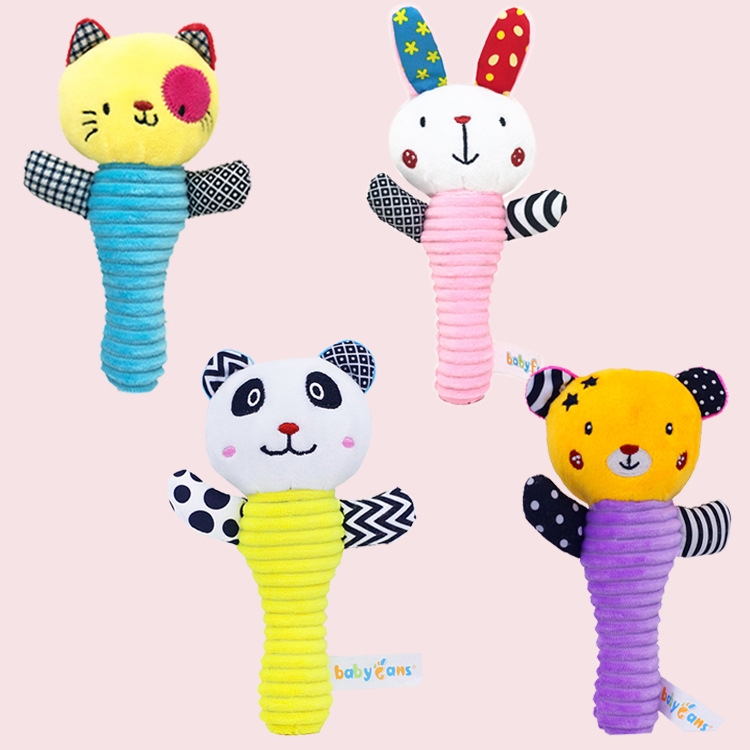 Babyfans Baby Puzzle Plush Toy Hand Stick Bb Soother Toy