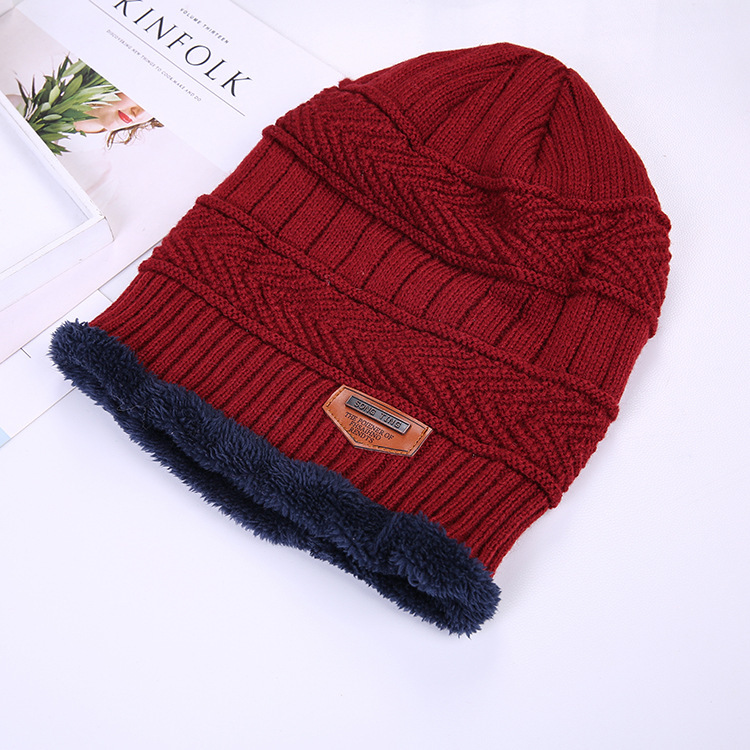 Knit hat, neck suit and velvet scarf Specification drawing