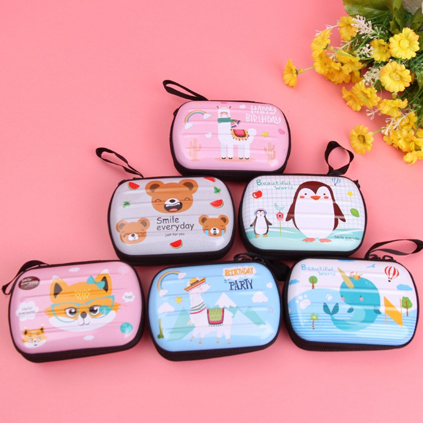 马口铁零钱包拉链铁艺收纳盒拉杆箱马口铁印花羊驼收纳包