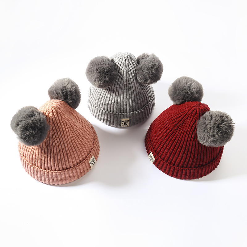 Korean Version Of The New Autumn And Winter Women's Knitted Hat With Cashmere Warm Autumn And Winter Woolen Hat Thickened Fashion Hairball Hat Specification drawing