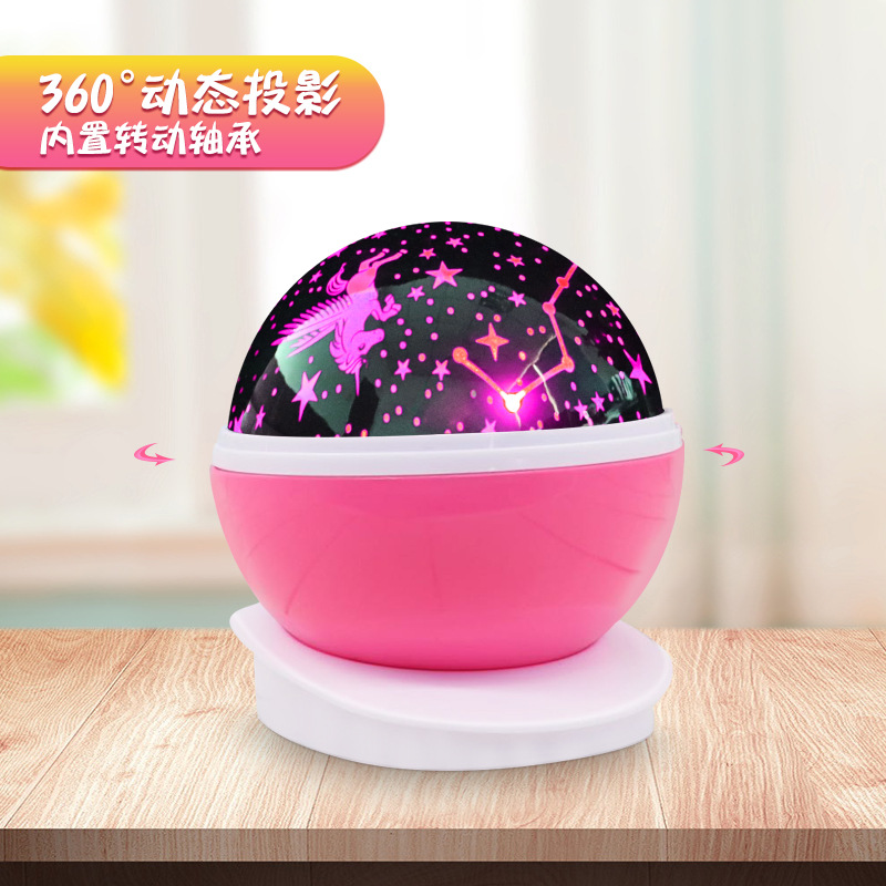 Starry sky automatic rotating projection light, USB star Moon light, seven-color diamond starlight projector, LED night light Application Scenario
