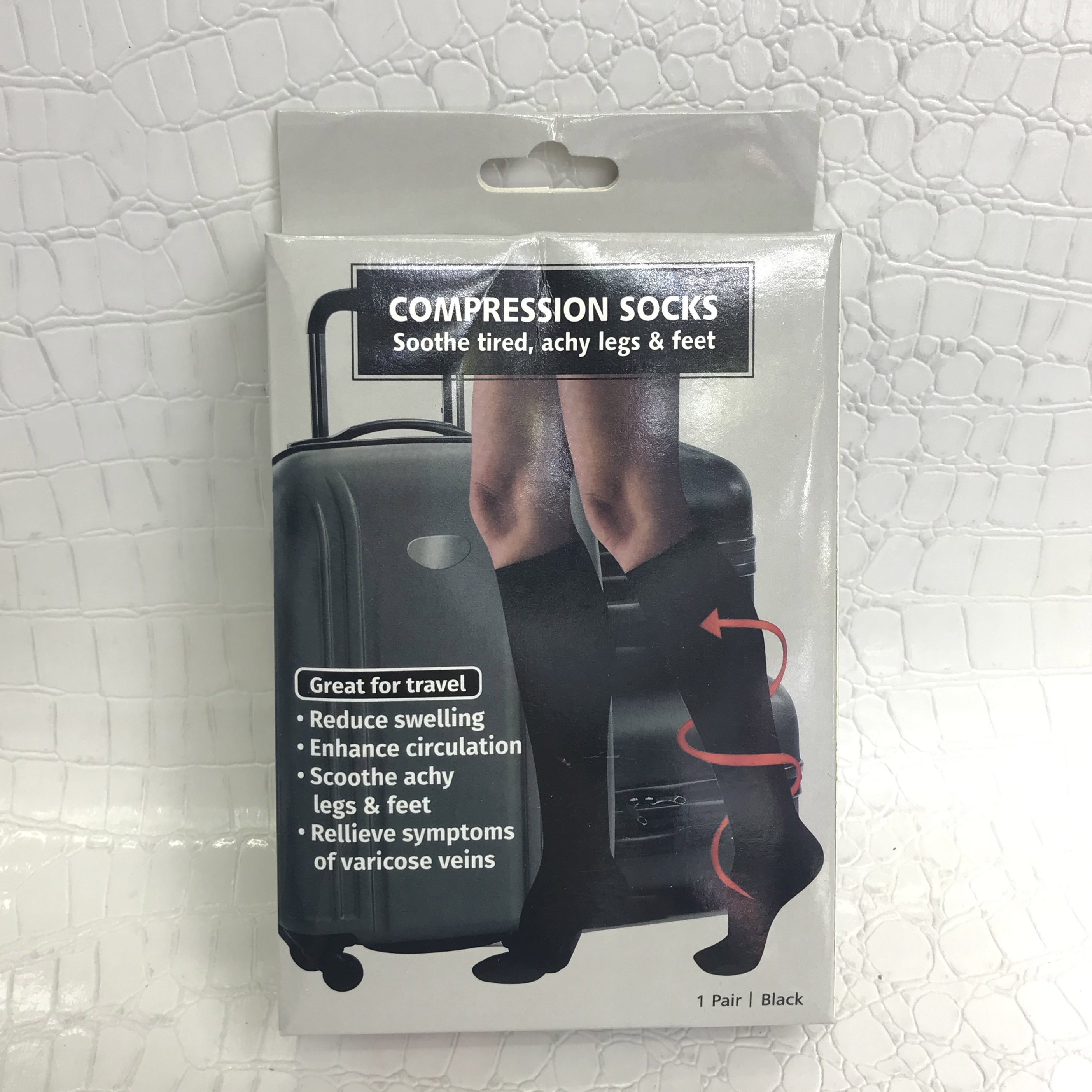 Compression Socks 运动压缩袜 男女长筒袜 黑色长袜细节图