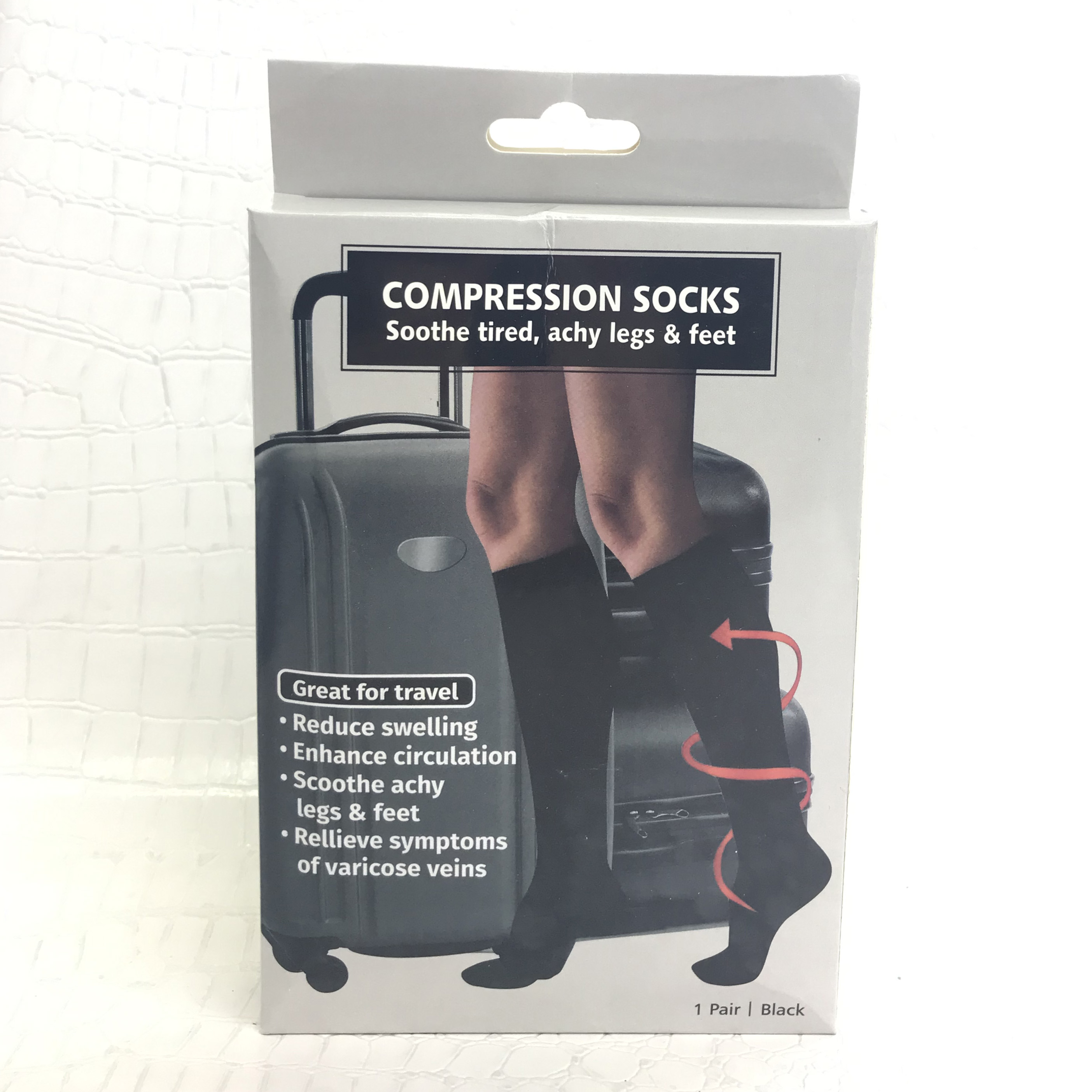 Compression Socks 运动压缩袜 男女长筒袜 黑色长袜