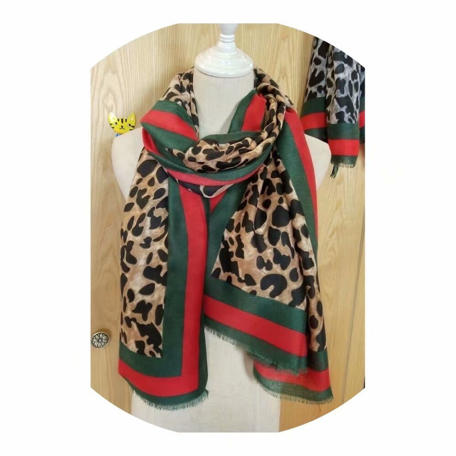 19 Years European Korean Fashion Satin Printed Leopard Scarf Explosion Scarf Shawl details Picture
