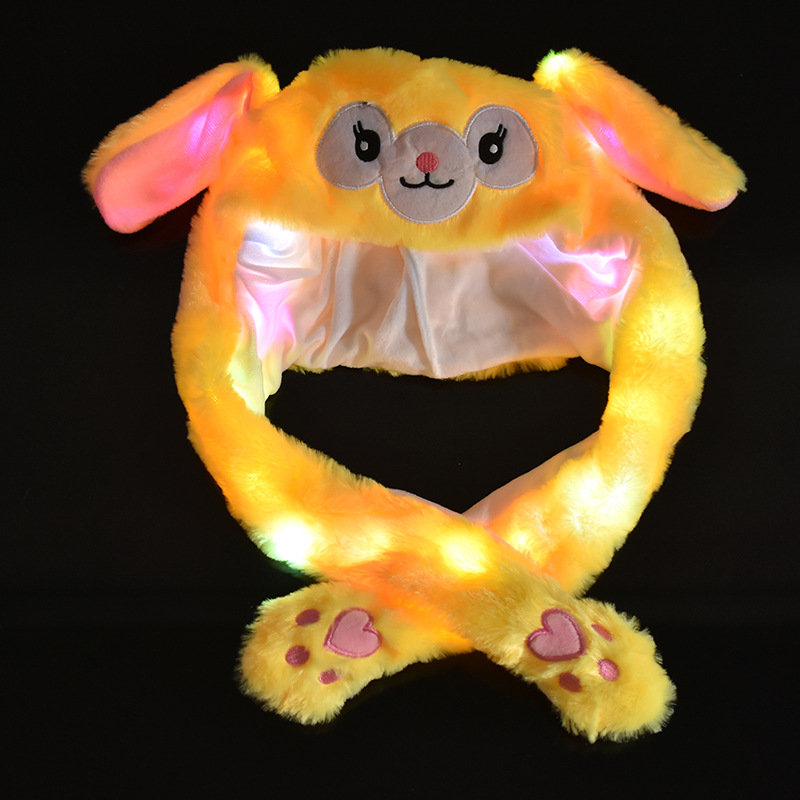 抖音发光女卡通帽子多款卡通系列会动网红同款小兔头套兔兔帽批发