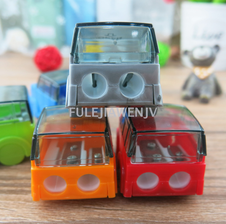 Fulejia Korean version stationery creative car pencil sharpener, flip cover car pencil sharpener, student prizes Item Picture