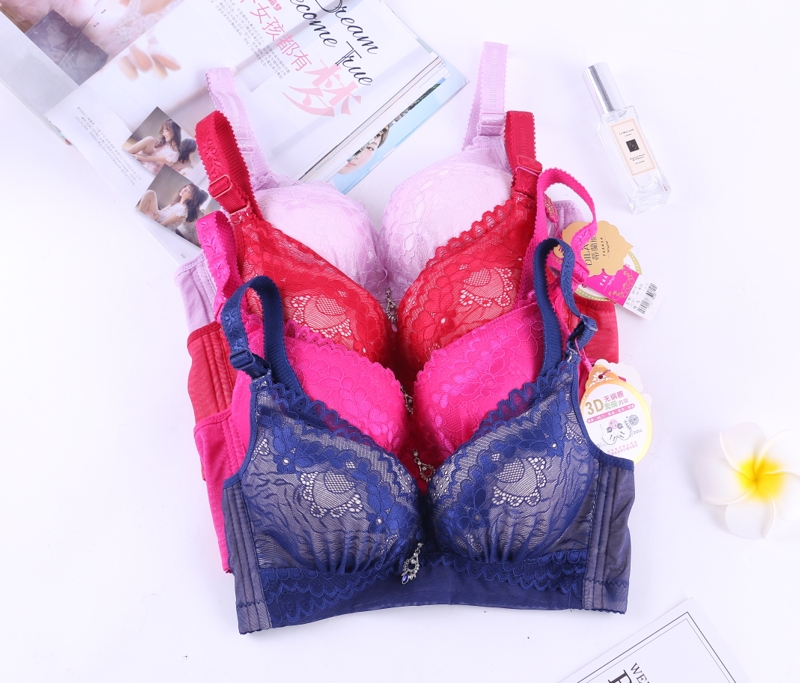 Lace trim bra for women's underwear