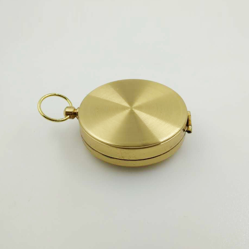 G50金属多功能夜光指南针怀表型精美户外野营用品翻盖罗盘指北针白底实物图