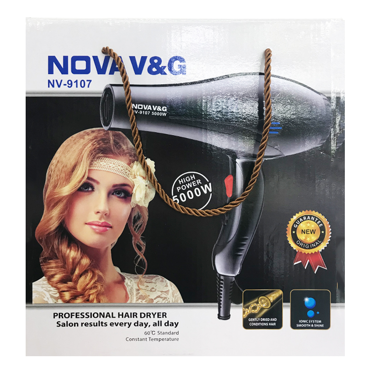 مجفف هواء ساخن وبارد من طراز Nova 9107. Specification image
